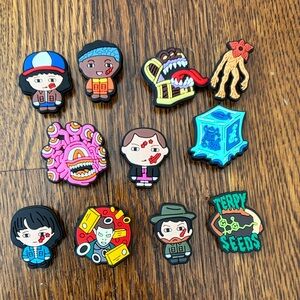 Set of 11 Stranger Things Croc Charms - NEW!!  netflix merch crocs charm jibbitz